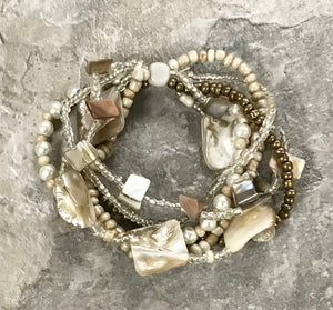 Shell & Pearl Bead Bracelet - ivory