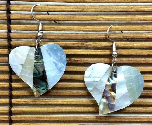 Abalone & Shell Heart Earrings