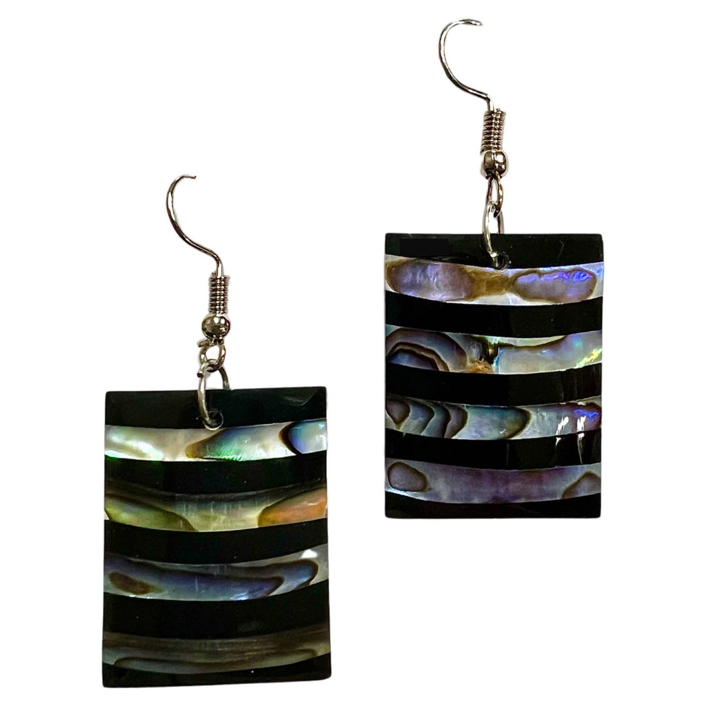 Abalone Shell Striped Earrings