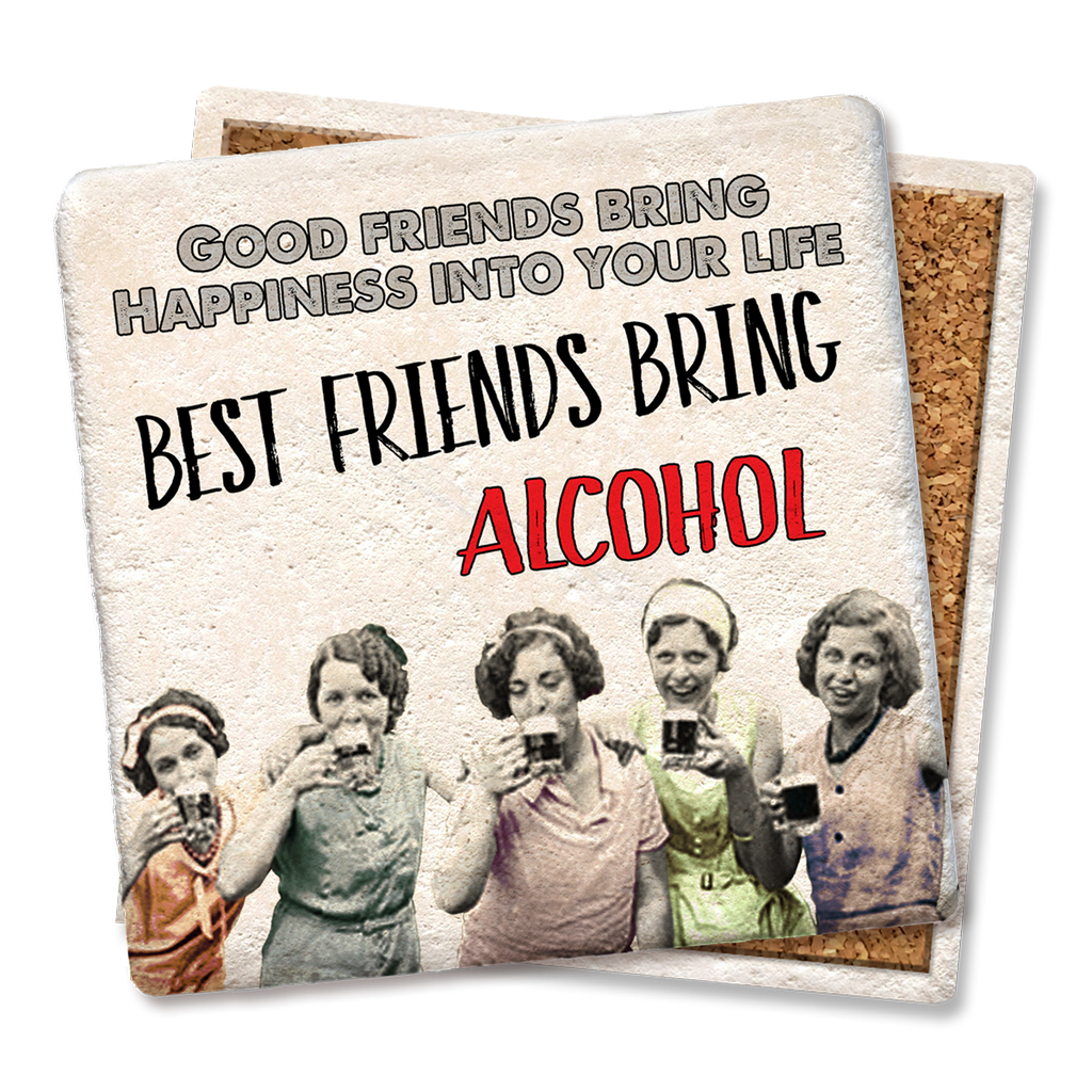 Good friends bring happiness Drink Coaster