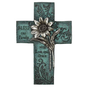 Turquoise Floral Wall Cross