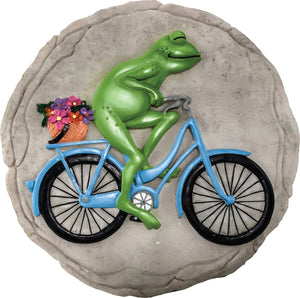 Frog on Bicycle Stepping Stone
