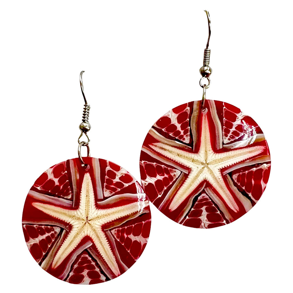 Starfish Earrings - Red