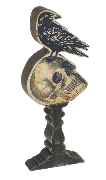 Wooden Raven and Skull