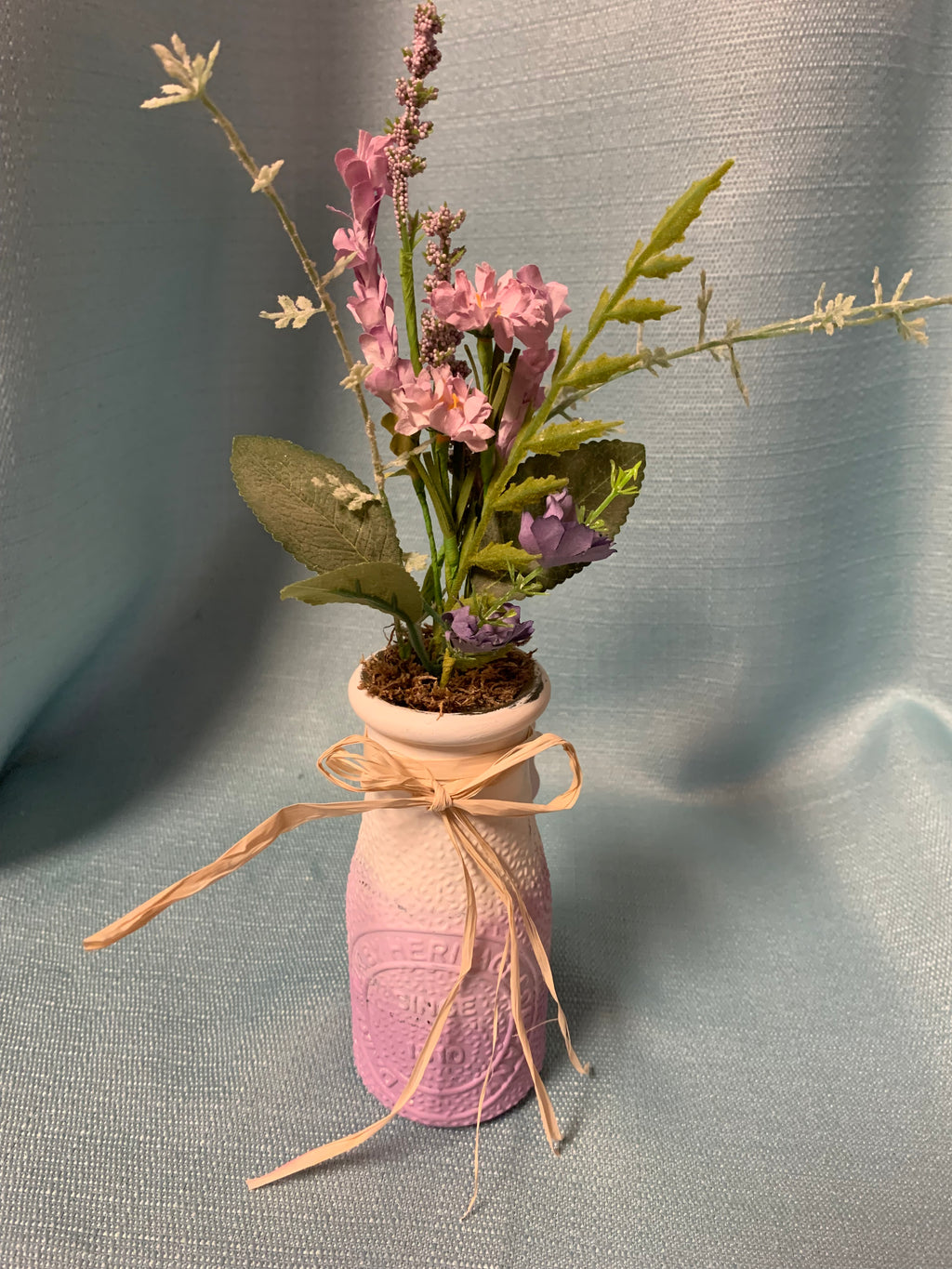 Small Lavender in Painted Vase