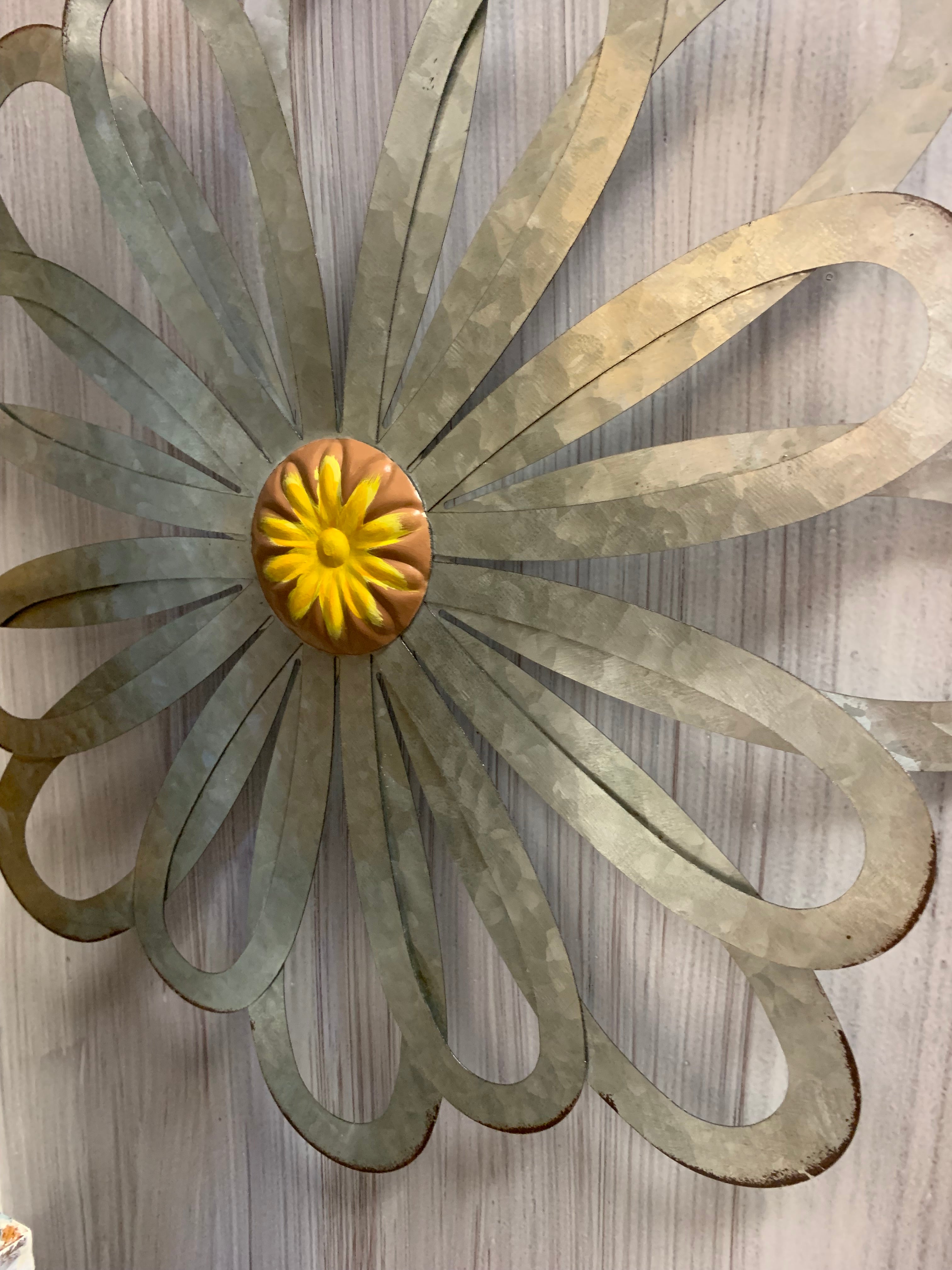 Galvanized Cutout Flower - 15 in diameter