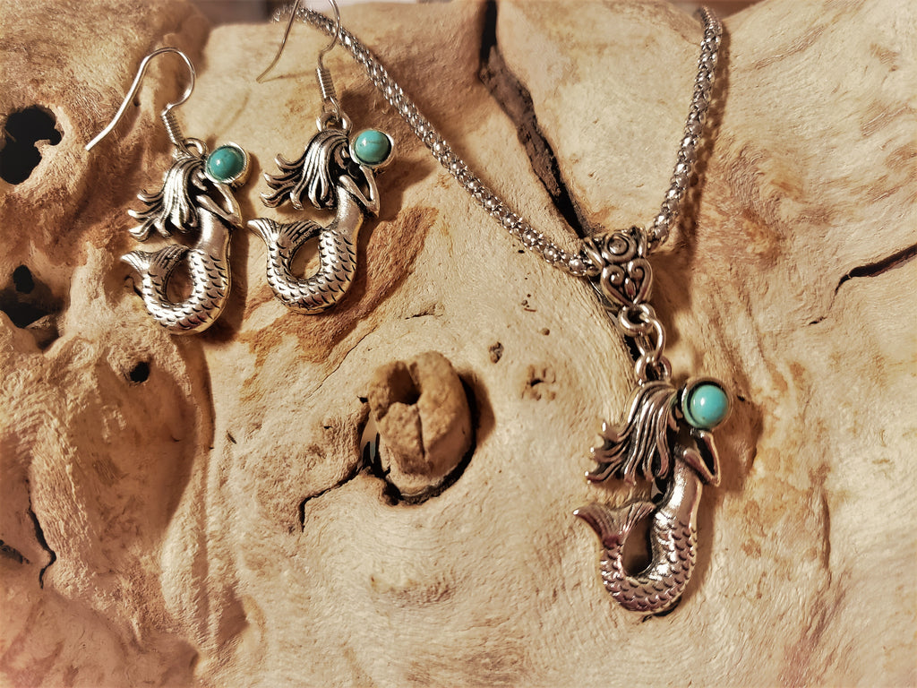 Mermaid Necklace and Earrings