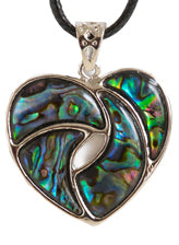 Paua Abalone Seashell Heart Necklace
