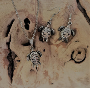 Turtle Necklace and Earrings