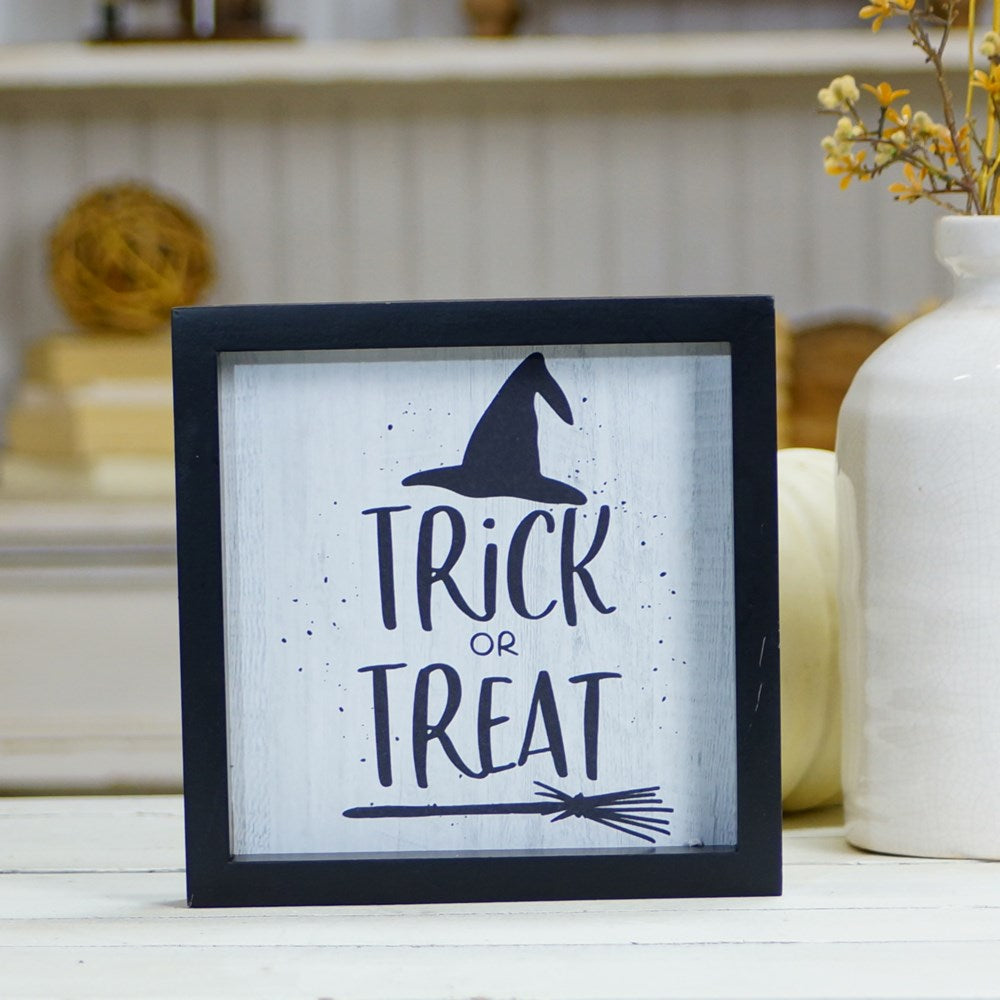 Black and White Halloween Box Signs