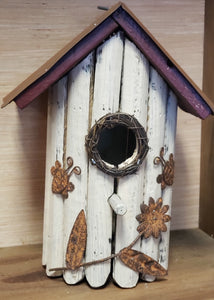 Rustic Flowers Birdhouse-Color is not white